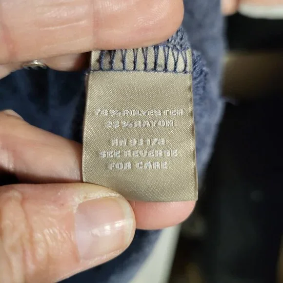 JOAN VASS OVERSIZED HEATHERED BLUE KNIT TOP SZ S - Picture 6 of 6